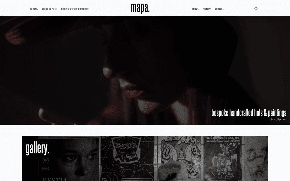 MAPA hats and art homepage