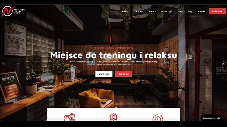 N11 Wrocławskie Centrum Sportu website design