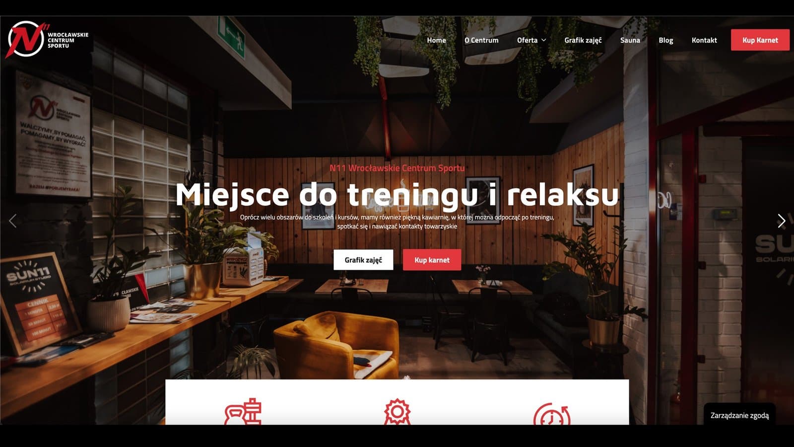 N11 Wrocławskie Centrum Sportu website design