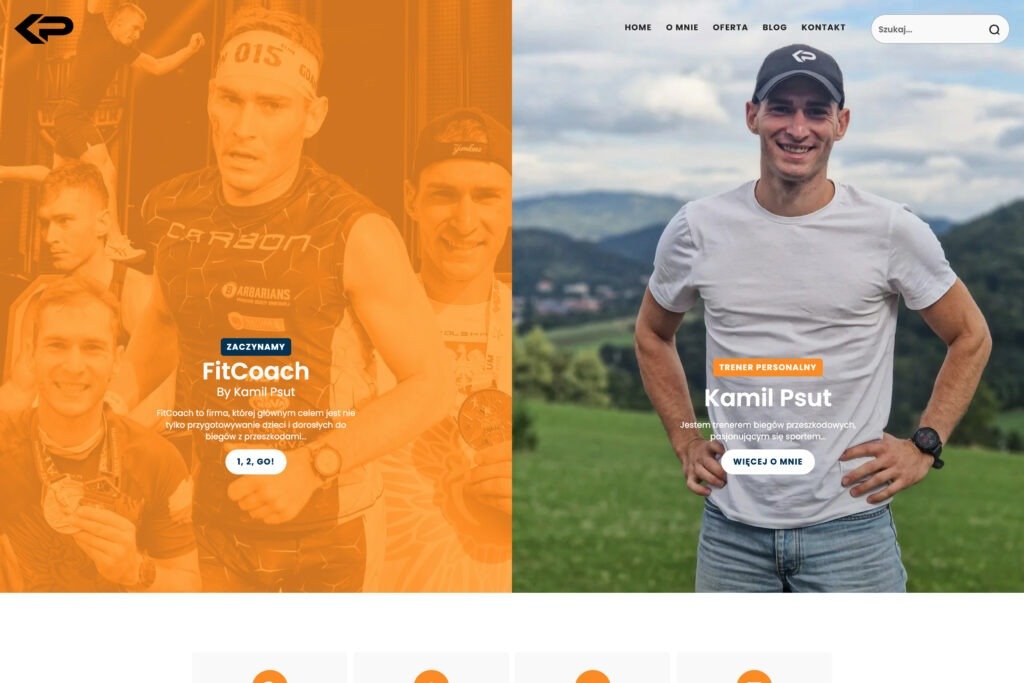 Kamil Psut personal trainer website profesjonalny projekt strony internetowej