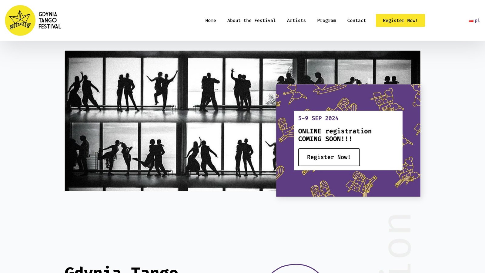 Gdynia Tango Festival website design