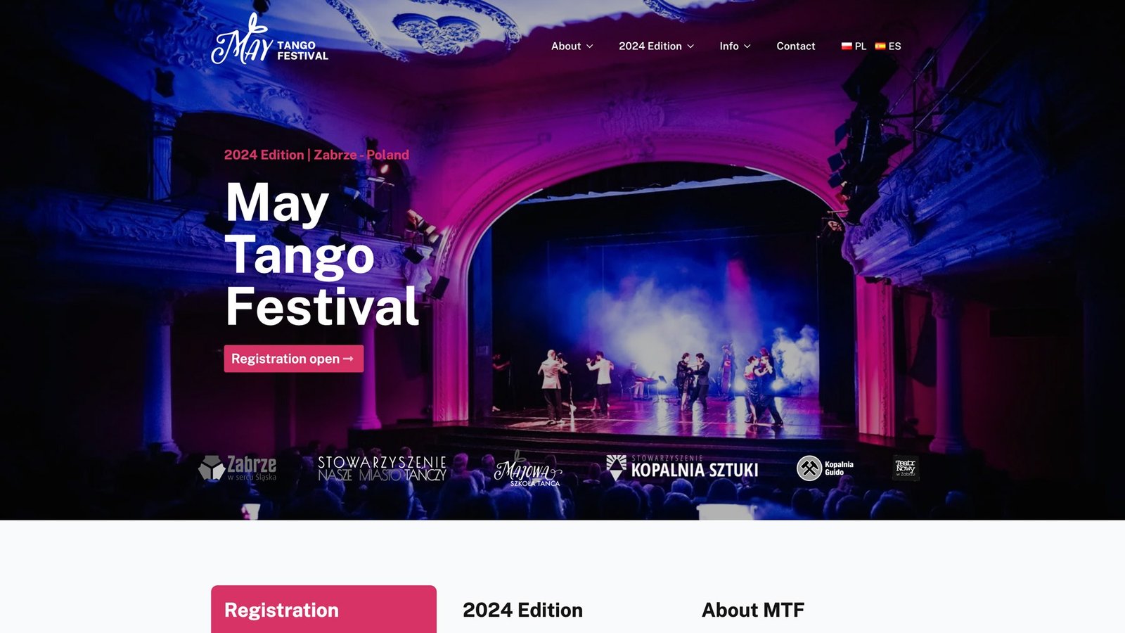 May Tango Festival website design by MENA Studio